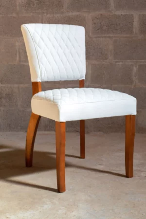 Cadeira Londres Couro Madras Branco